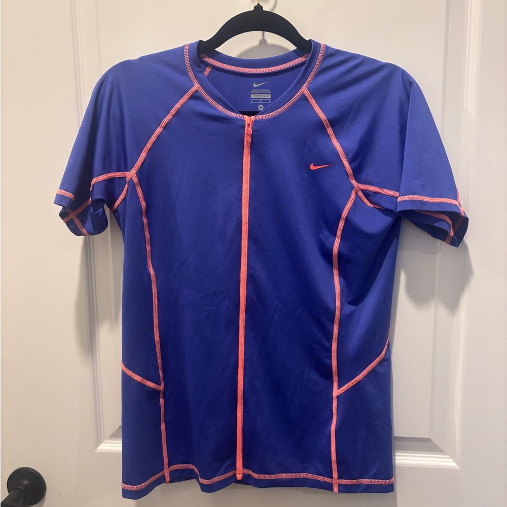 Nike Women's Purple Rash Guard with Pink Trim